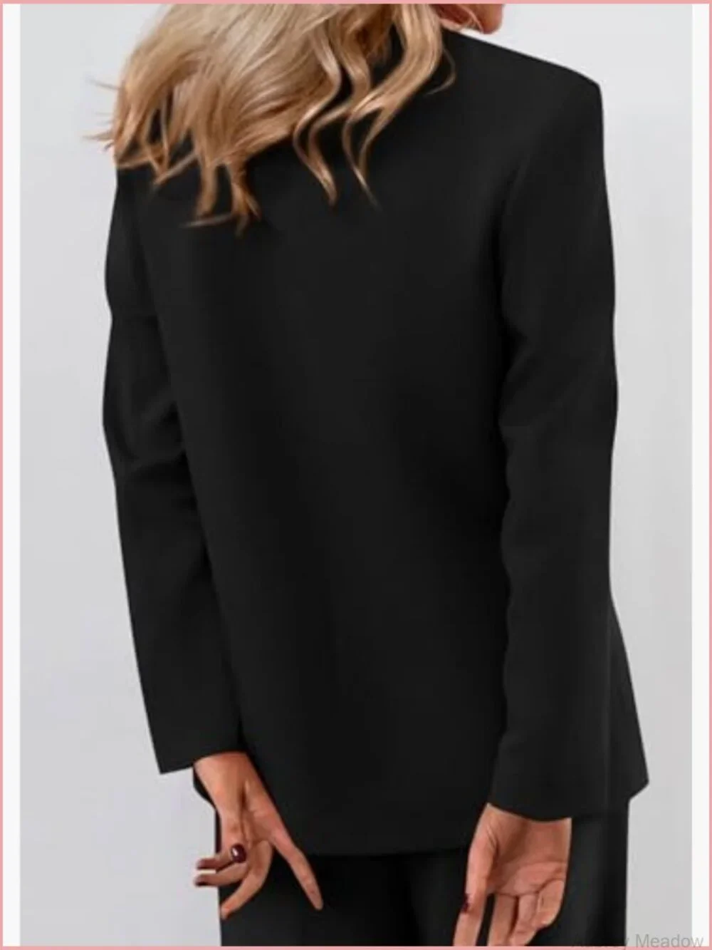 Women's Double Breasted Blazer Long Sleeve Notched Lapel Work Suit Jacket
